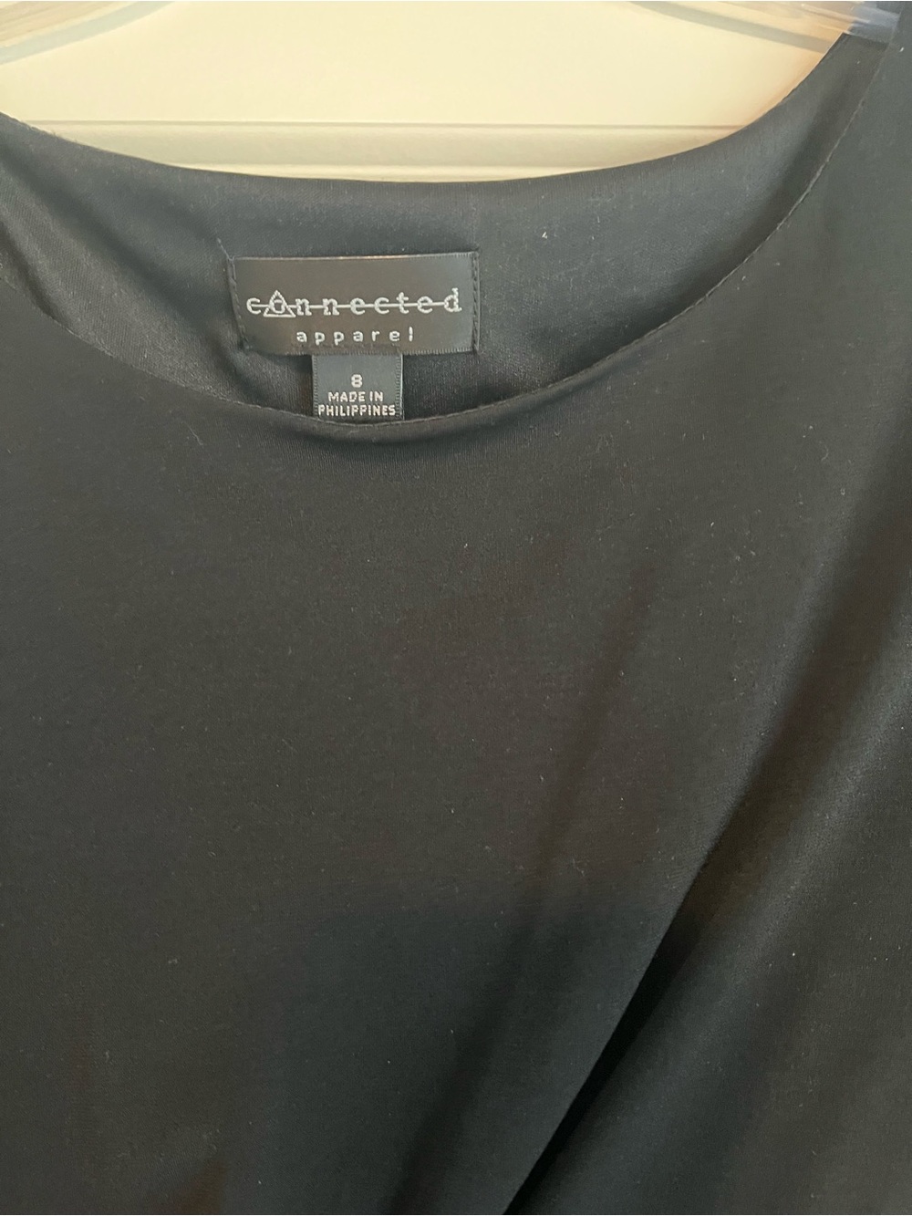 Connected Apparel Black Scoop Neck Top